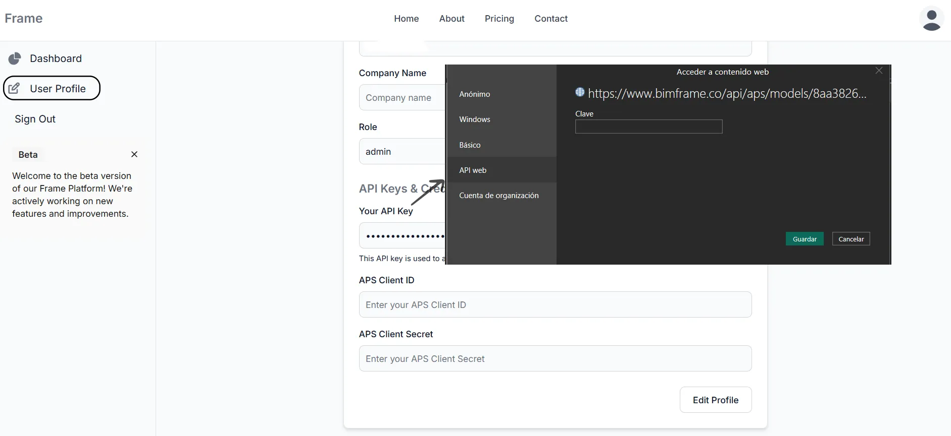 Frame Power BI authentication prompt