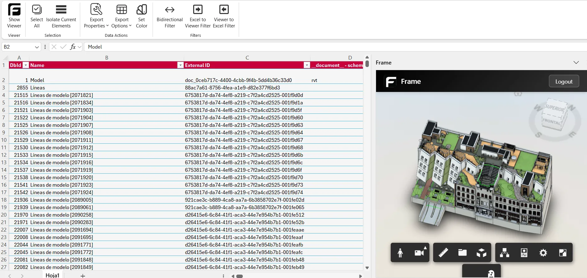 Export model data into Excel