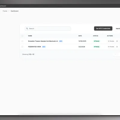 Frame dashboard preview