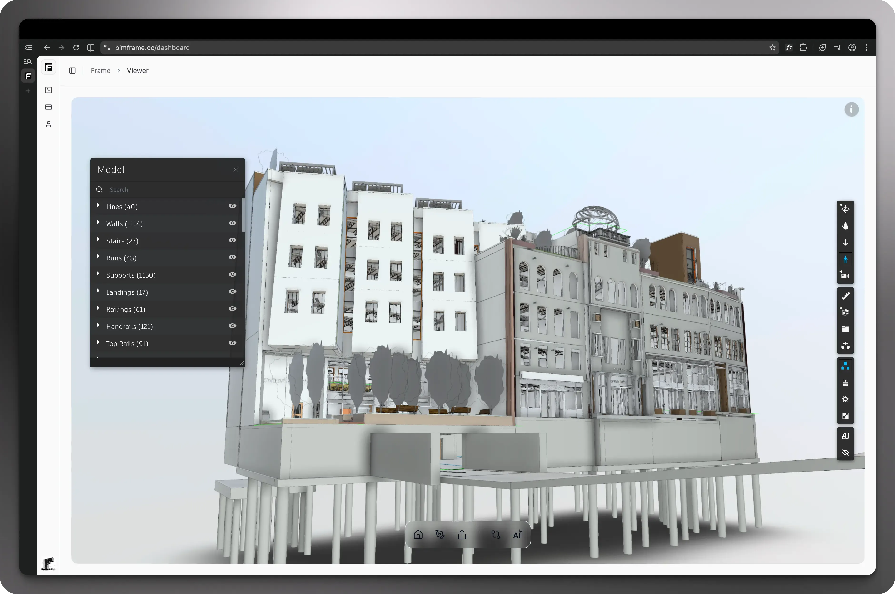 Navigate the model in 3D